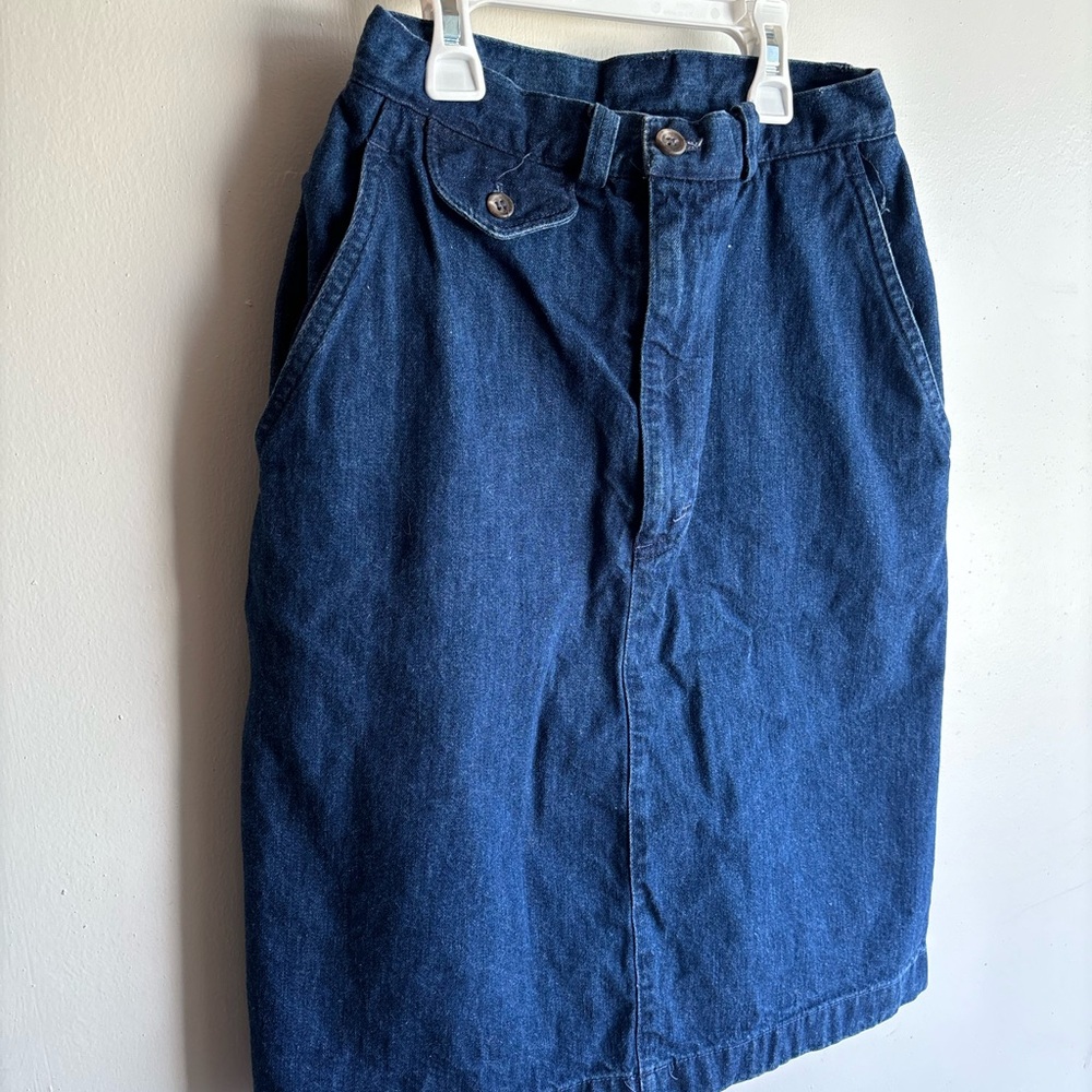 Vintage RALPH LAUREN Denim Blue Skirt 100% cotton
